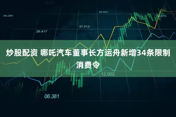 炒股配资 哪吒汽车董事长方运舟新增34条限制消费令