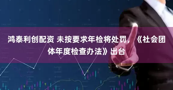 鸿泰利创配资 未按要求年检将处罚，《社会团体年度检查办法》出台