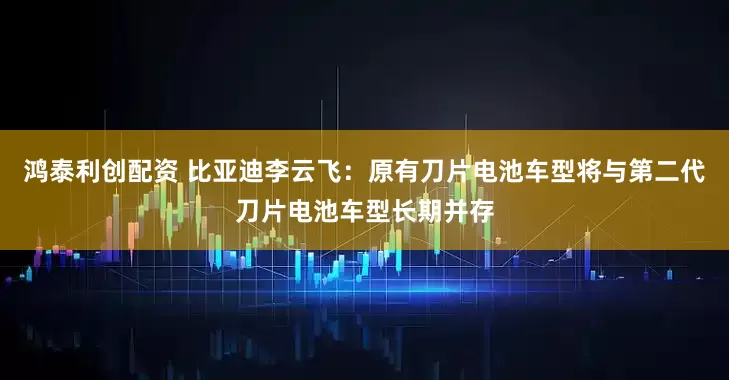 鸿泰利创配资 比亚迪李云飞：原有刀片电池车型将与第二代刀片电池车型长期并存